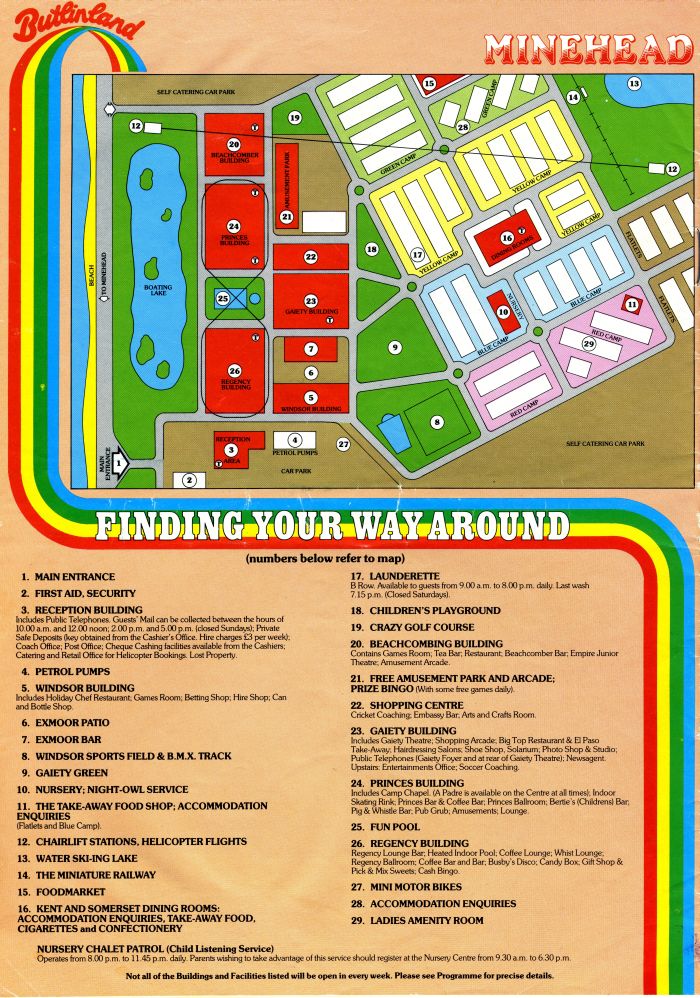 Minehead Map from 1985
