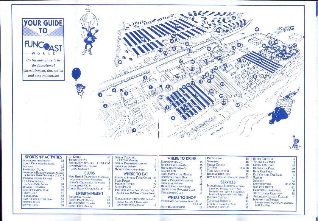 Butlins Skegness Map 1993