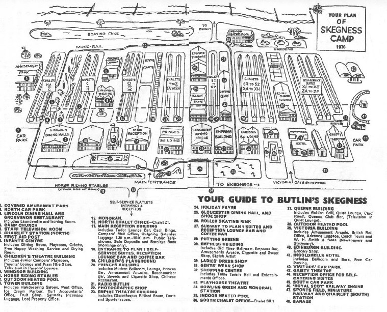 Skegness Map from 1970