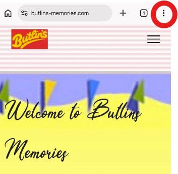 Butlins Memories Website on Android