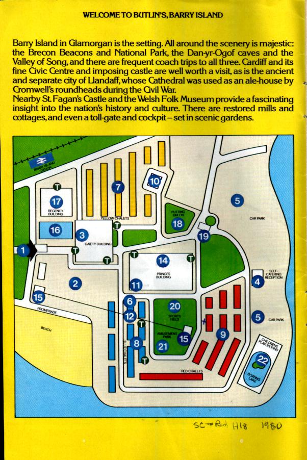 Barry Island Map from 1980