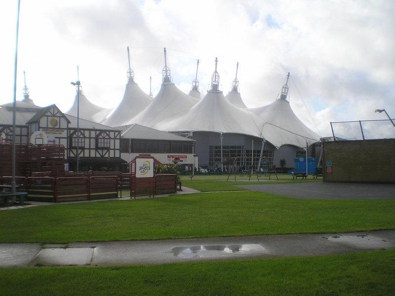 Looking across the sports area to the Skyline