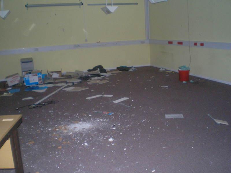 An upstairs room in the old reception building