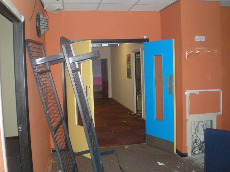 An upstairs room in the old reception building