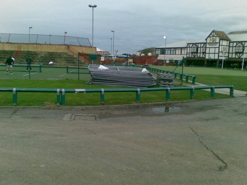 The sports area with the Sun & Moon pub in the background