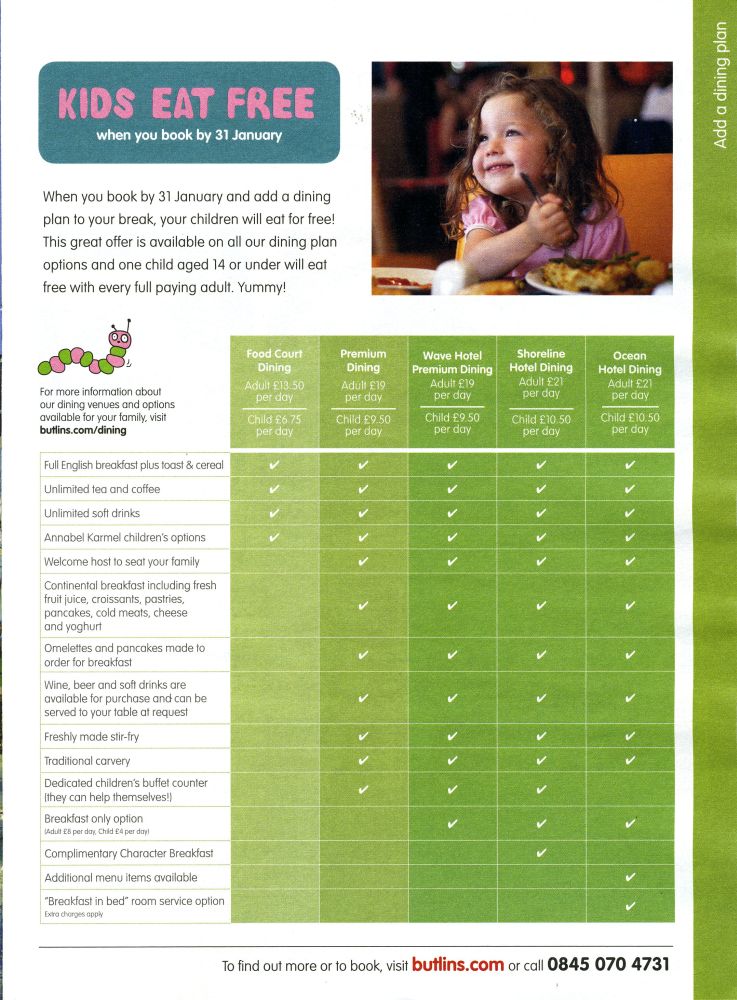 Booking Guide Page 15 - Choose Your Dining Plan