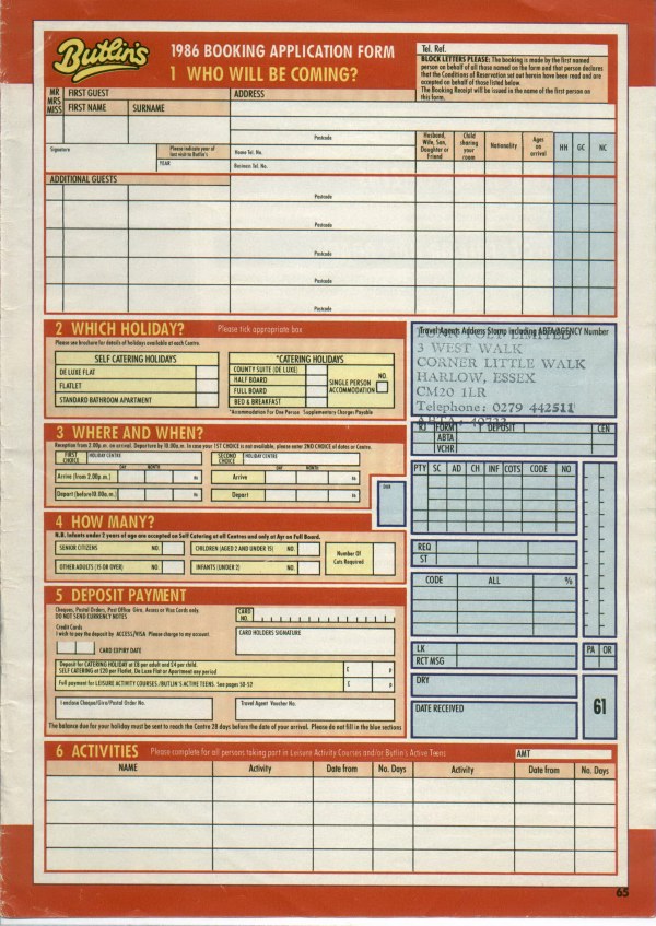 Pages 64 to 65 - Camp Booking Form