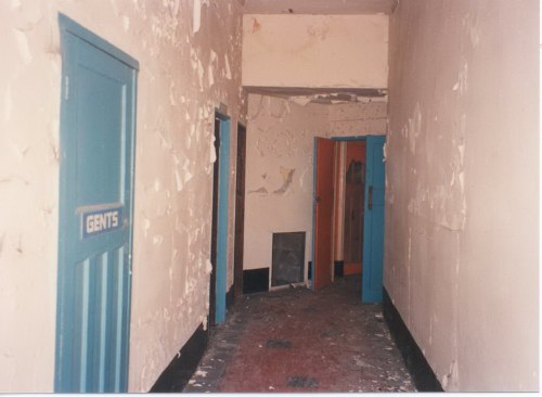 Entrance opposite York Dining Hall leading to toilets, stage & seats