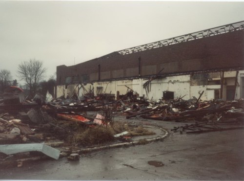 After demolition began. French Bar side