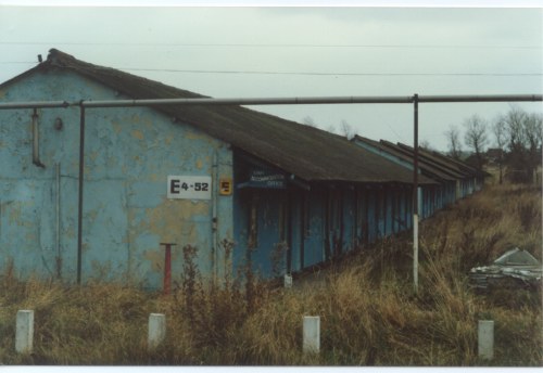 Close up view of row E