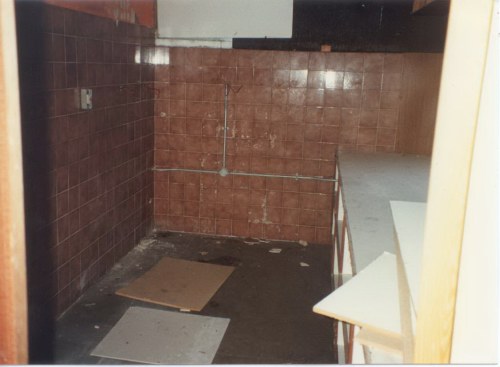 Behind food bar area
