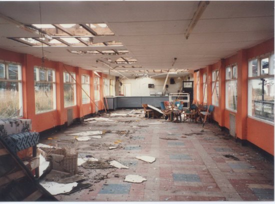 View from store room towards counter