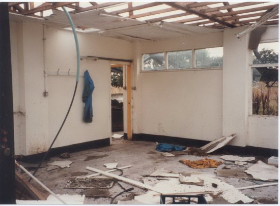 Kitchen from entrance to dining hall
