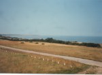 The coast road with the beach in the background