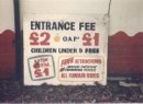 Sign for Amtree Park entrance fee
