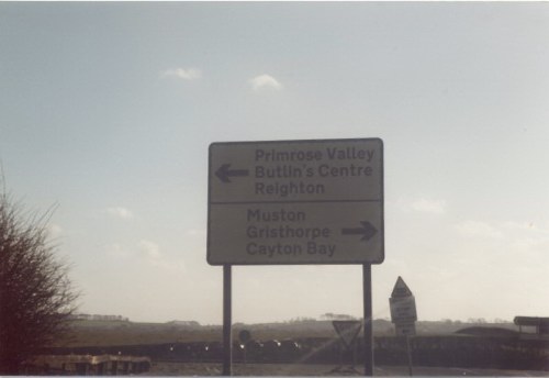 Road sign at Filey Road junction