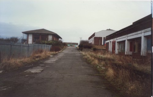 Empire Theatre on the right and the old chairlift station to the left. The York Dining Halls were originally located on the left just over the fence