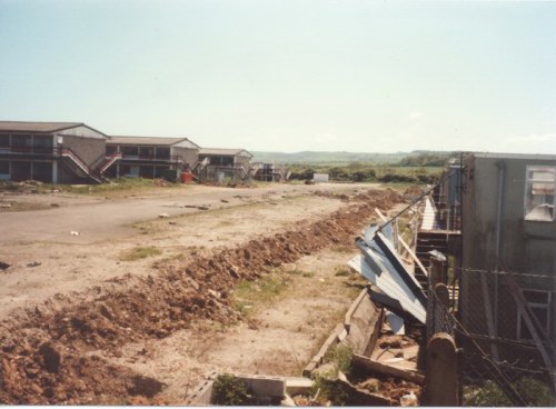 Road and car parking area of Red Camp (on the right) and Blue camp (on the left)