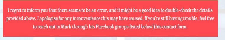 Error on email