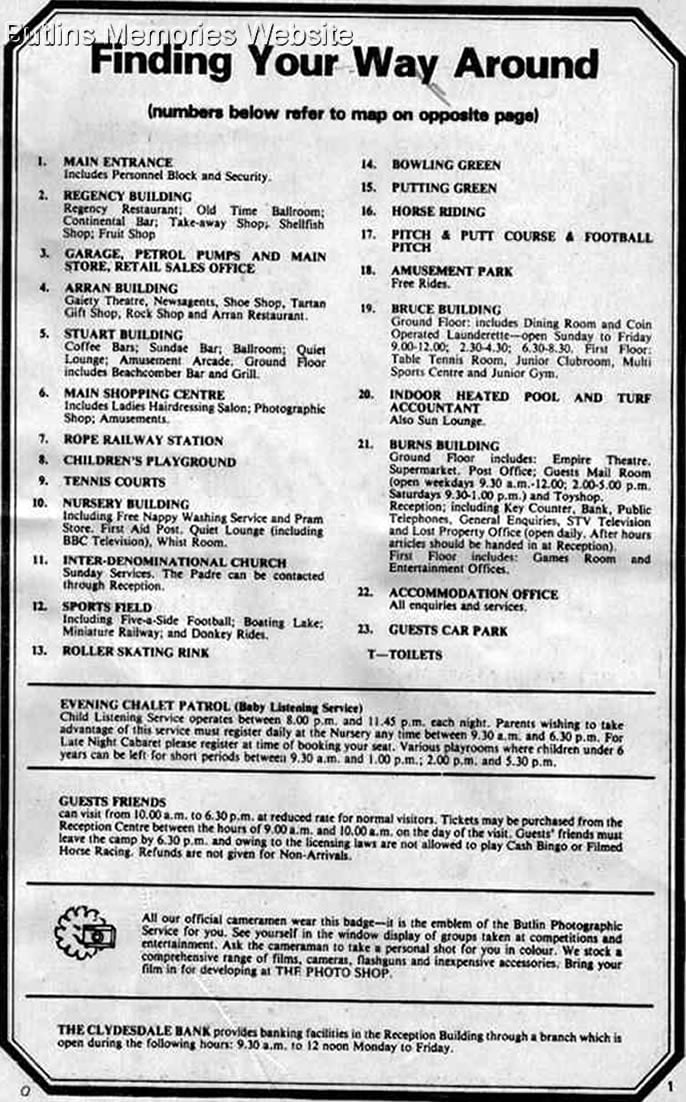 Butlins Ayr maps and guides