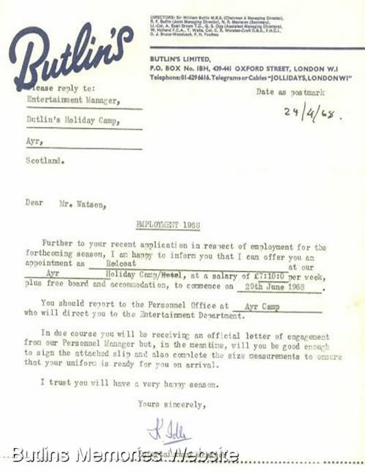 Butlins Ayr Memorabilia items