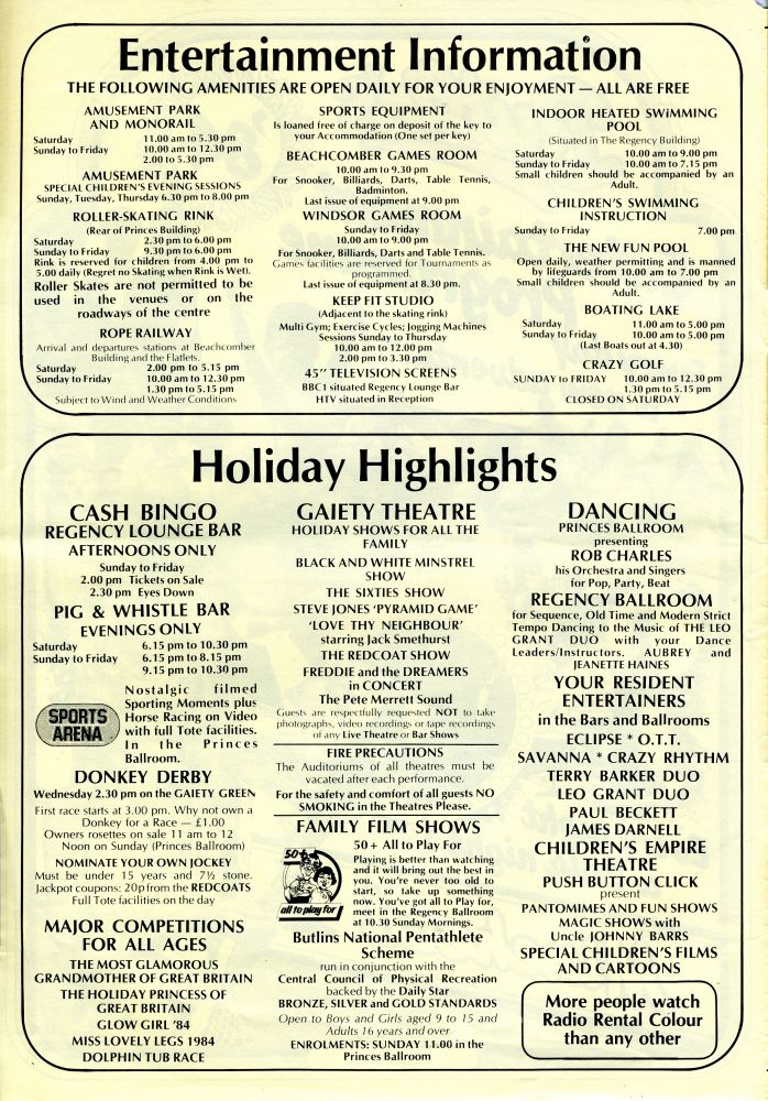 Entertainment Information & Holiday Highlights