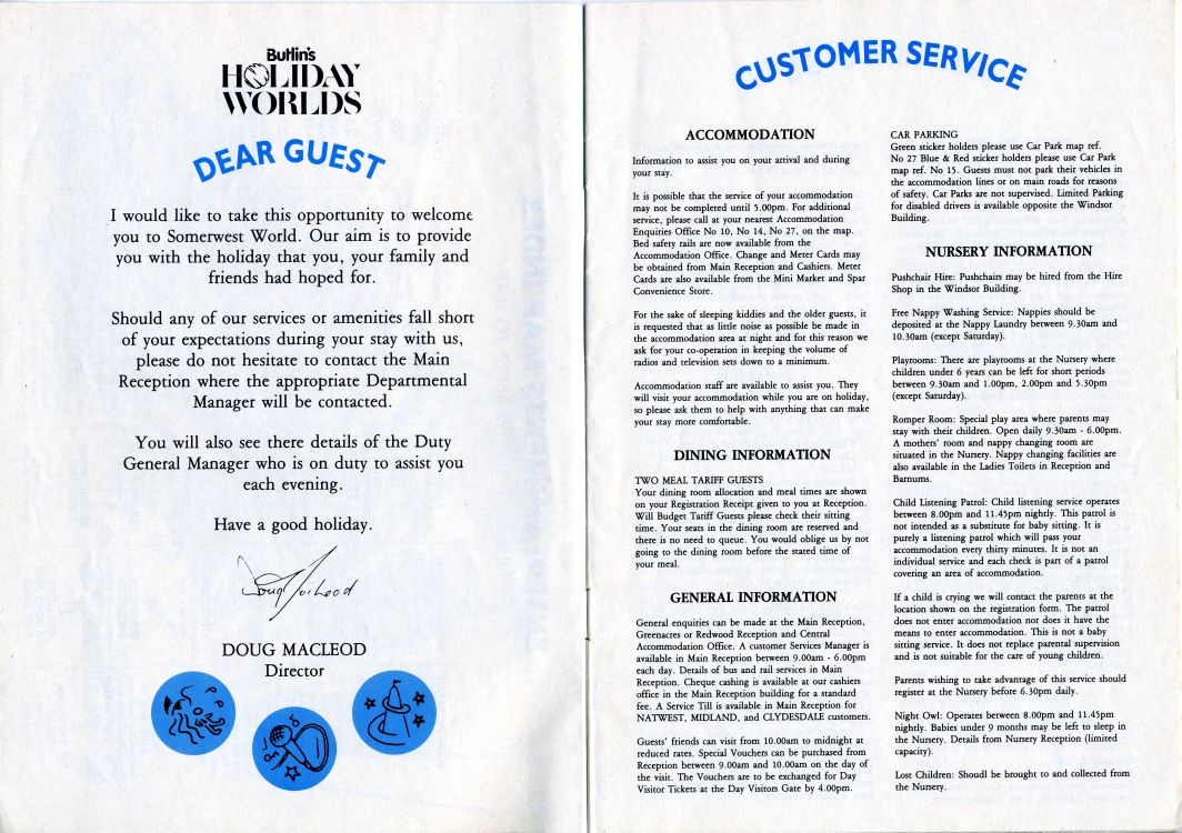 Welcome & Customer Service Information