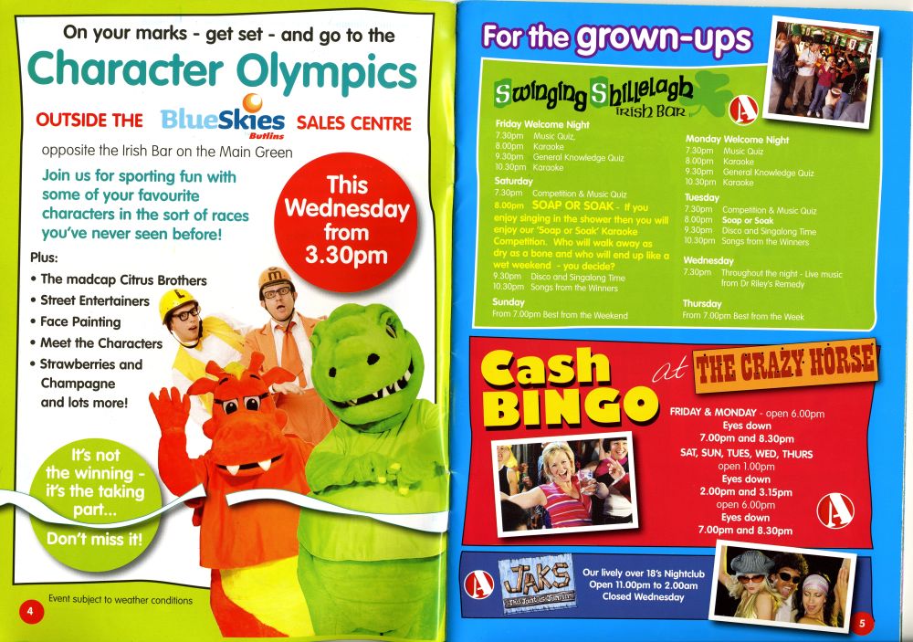 Pages 4 & 5 - Character Olympics & For The Grown-Ups