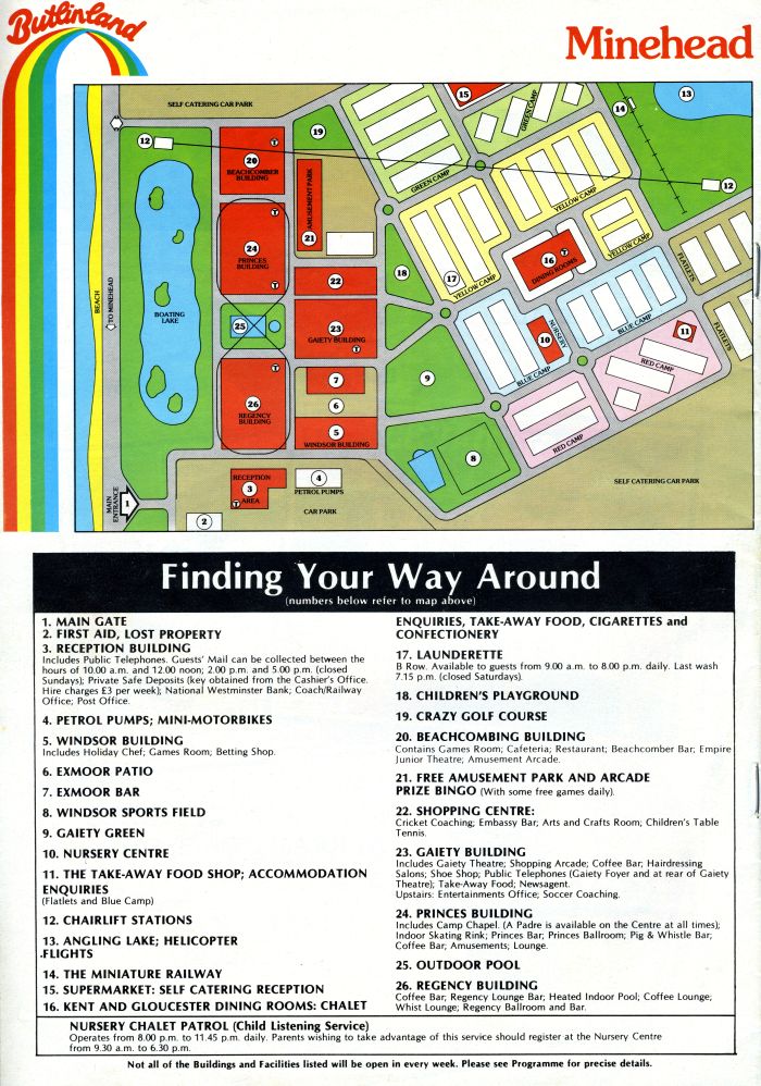 Minehead Map from 1983