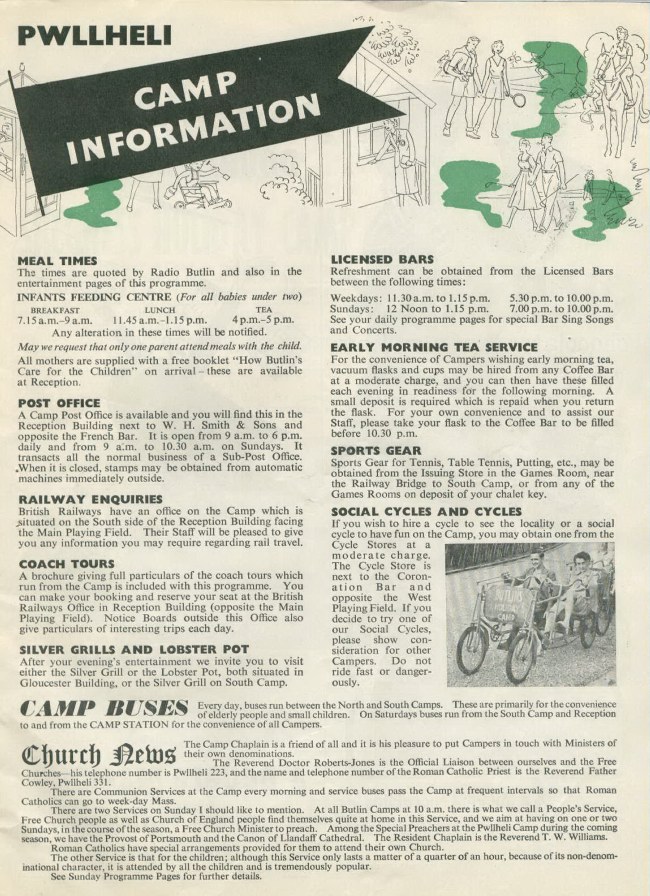 Camp Information Leaflet from 1955