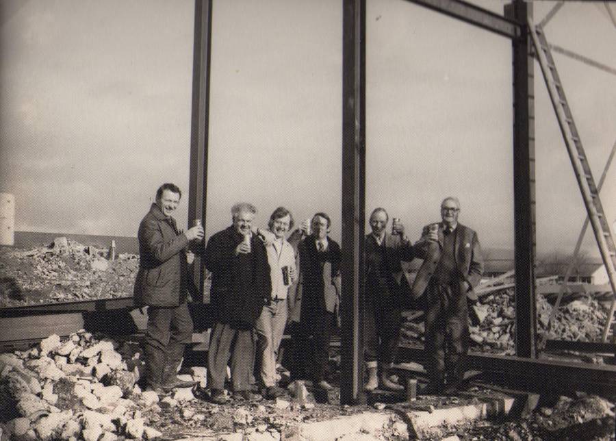 Toasting the health of the new building