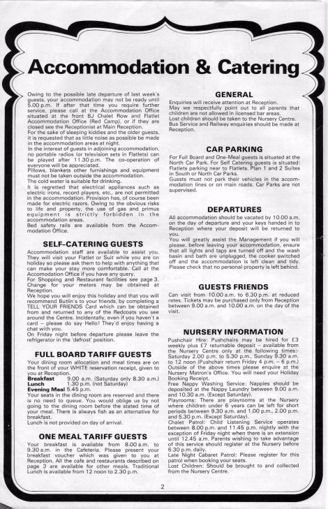 Accommodation & Catering