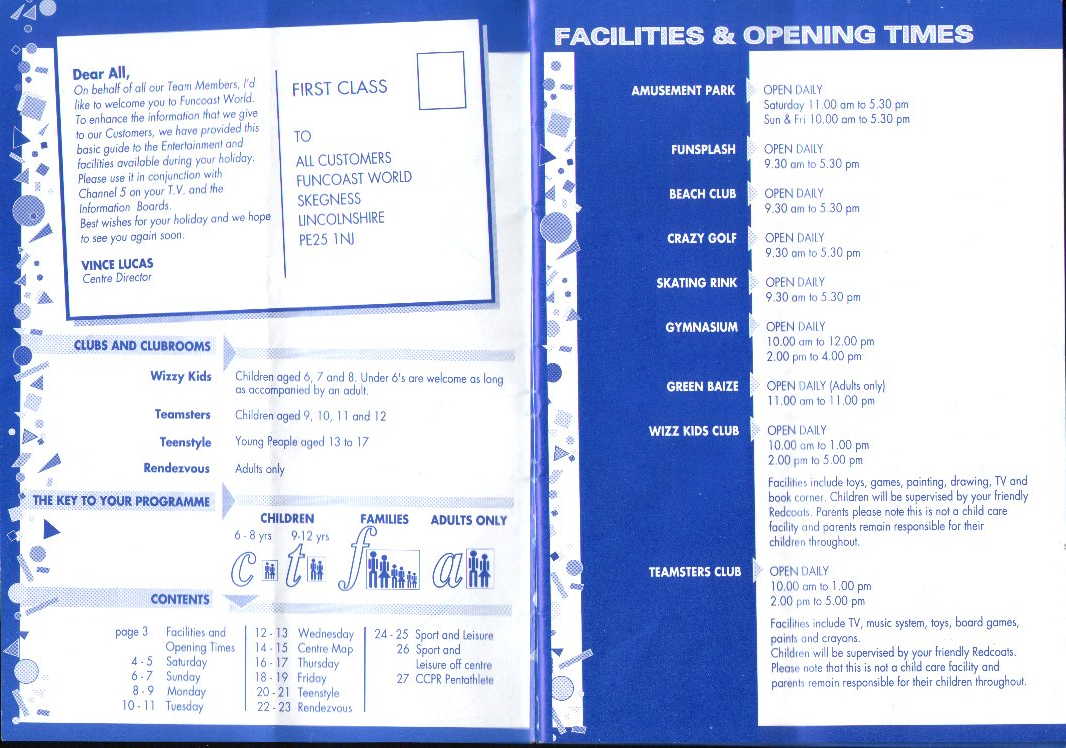 Facilities & Opening Times