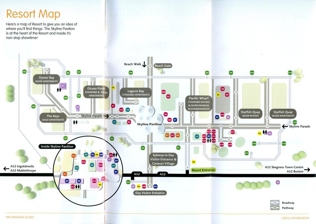 Butlins Skegness Map 2010