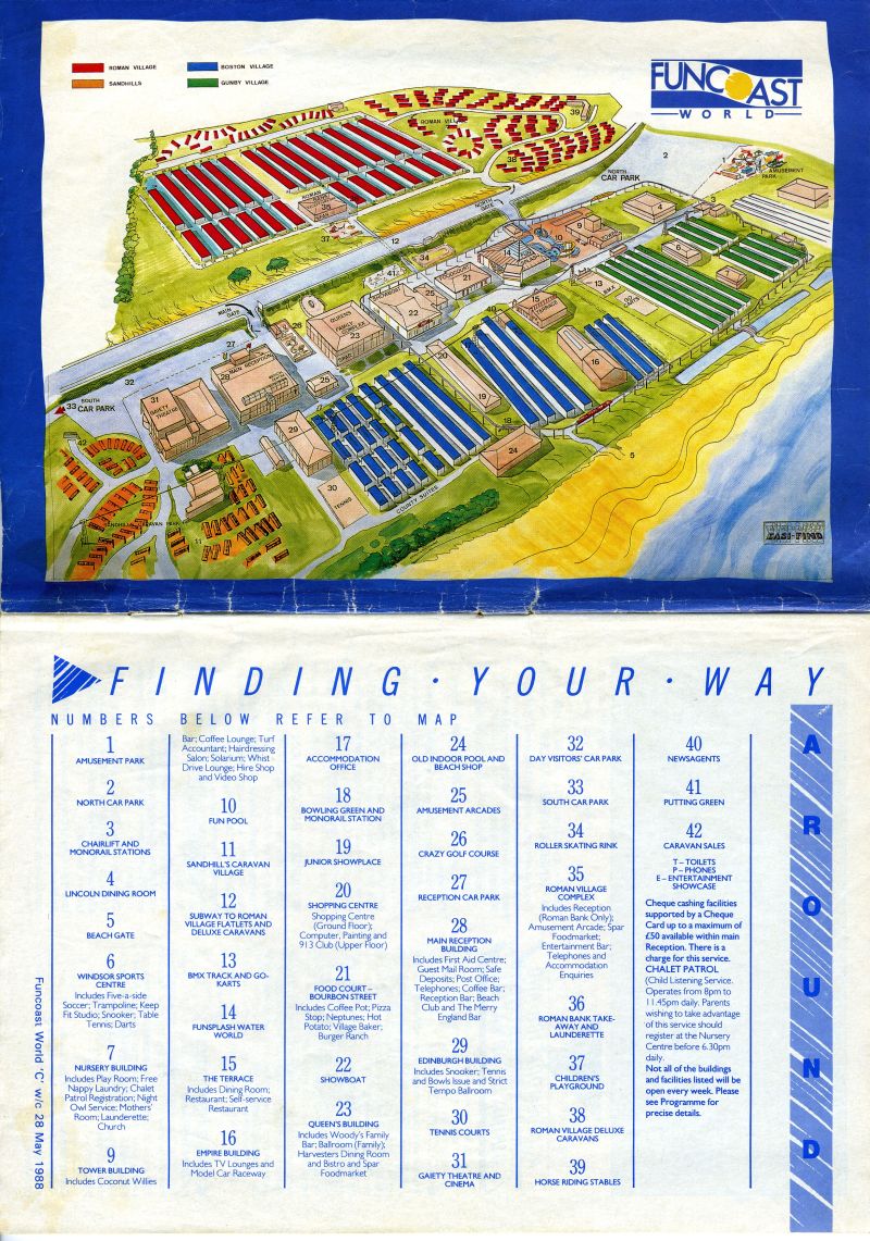 Butlins Skegness Map 1988