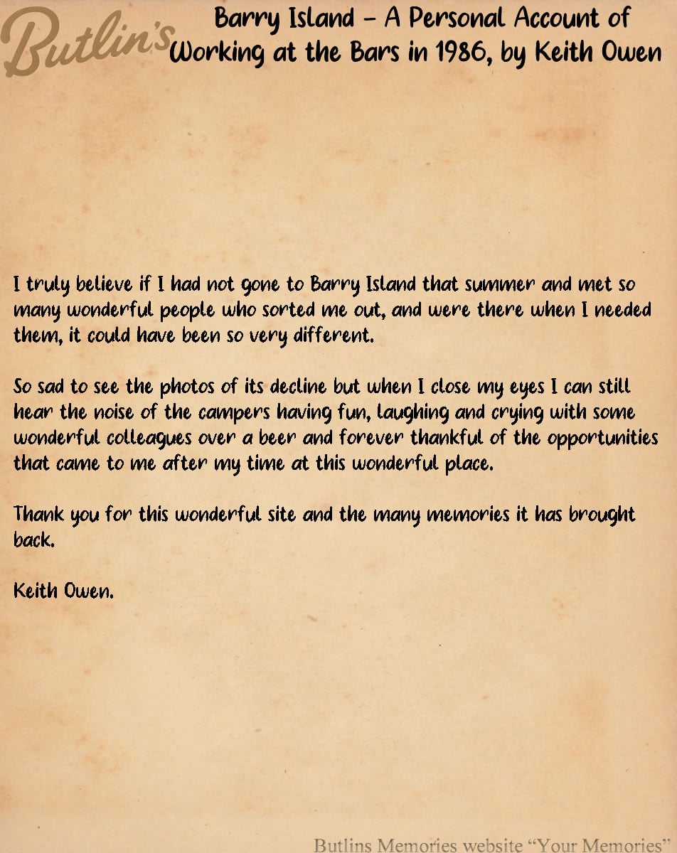 Keith Owen Memories