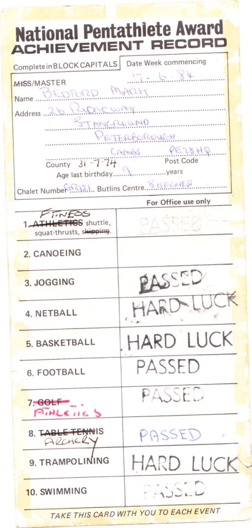 Mark's Pass or Hard Luck Card