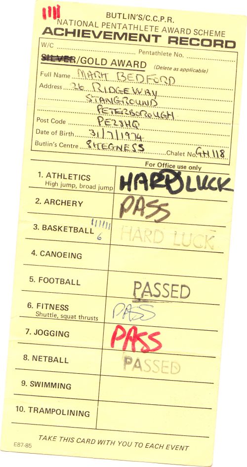 Mark's Pass or Hard Luck Card